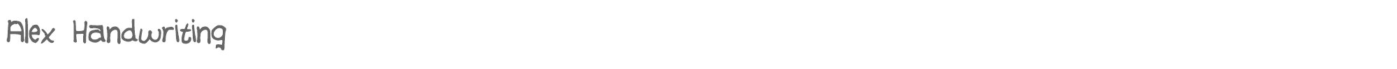 Sample characters Alex Handwriting Font